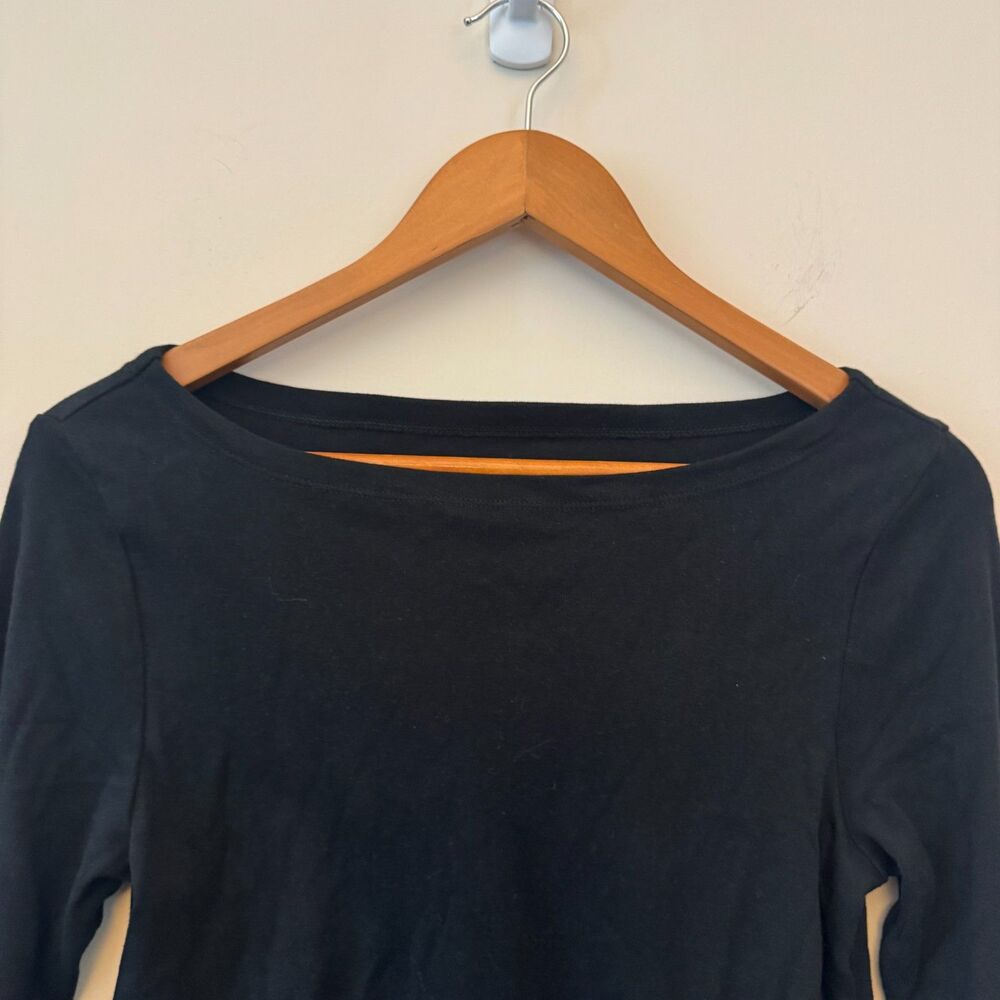 Gap "Favorite Tee" Women's Black Boat Neck Long Sleeve Shirt Size M - Picture 3 of 7